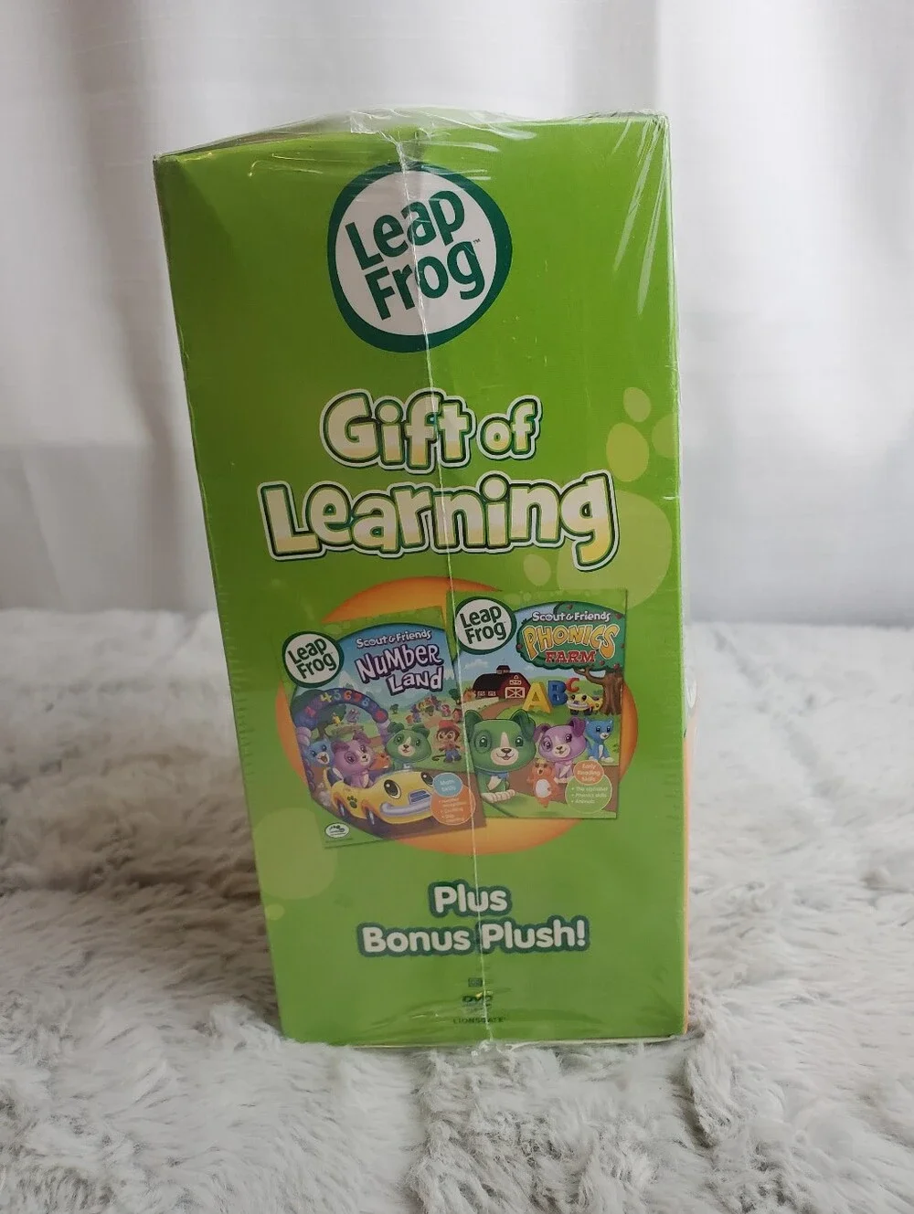 Leapfrog Gift of Learning 2 DVD + Plush Gift Set- New Sealed